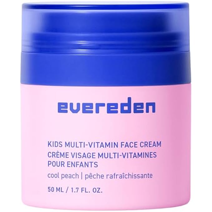 Evereden KIDS FACE CREAM: COOL PEACH, 1.7 OZ. | FACE LOTION | CLEAN AND NON-TOXIC FACE MOISTURIZER | SKIN CARE FOR KIDS - Image 1